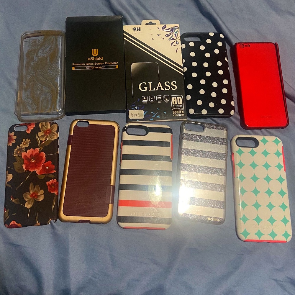 💔SOLD💔Lot of 8 iPhone Cases and 2 Screen Protectors